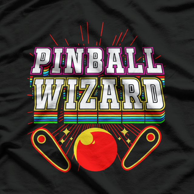 Vintage Pinball Wizard Arcade Gamer Classic Retro T-Shirt