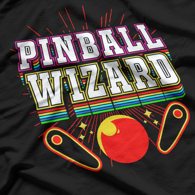 Vintage Pinball Wizard Arcade Gamer Classic Retro T-Shirt