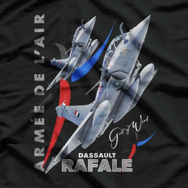 Dark Dassault Rafale: French Fighter Jet Pilot T-Shirt