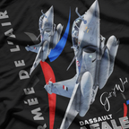Dark Dassault Rafale: French Fighter Jet Pilot T-Shirt