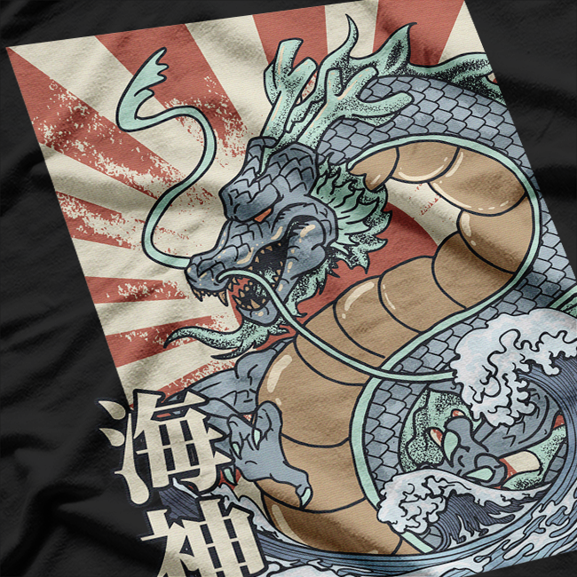 Dragon Sea God Japanese Retro Mythical T-Shirt