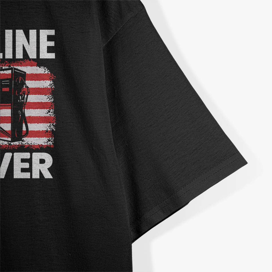 Gasoline Forever Funny Car Lover USA Flag Racing Enthusiast T-Shirt