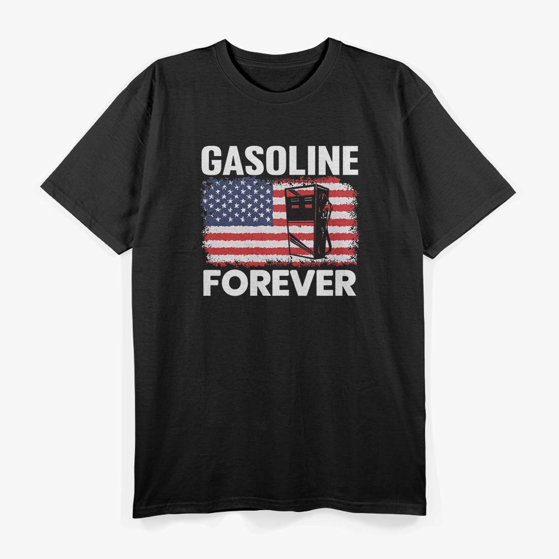 Gasoline Forever Funny Car Lover USA Flag Racing Enthusiast T-Shirt