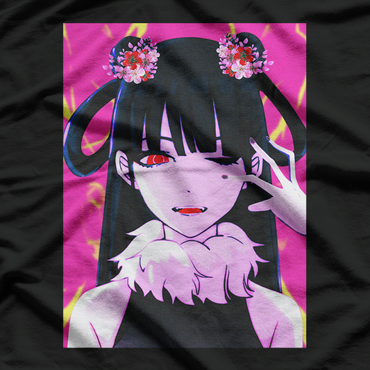 Girl Waifu Wink Japanese Anime Aesthetic T-Shirt