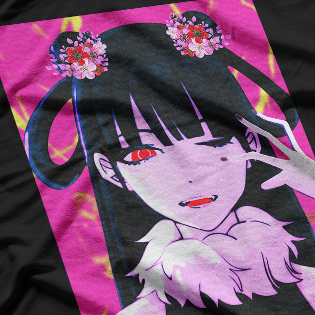 Girl Waifu Wink Japanese Anime Aesthetic T-Shirt