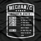 Mechanic Hourly Rate Funny Mechanics Labor Rates T-Shirt
