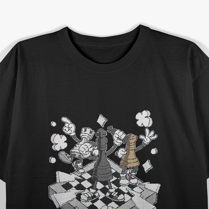 Retro Chess Battle Figures Checkmate Grandmaster Game Lover T-Shirt