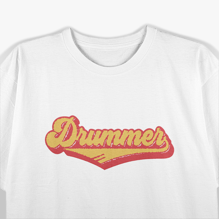 Retro Style Drum Player T-Shirt