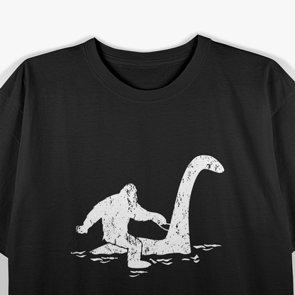 Bigfoot Riding The Loch Ness - Legendary Adventure T-Shirt