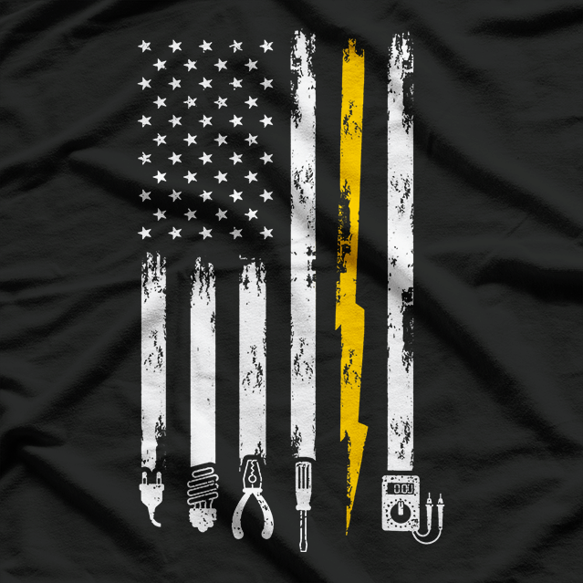 Vintage Electrician US Flag Tools for Electricians T-Shirt