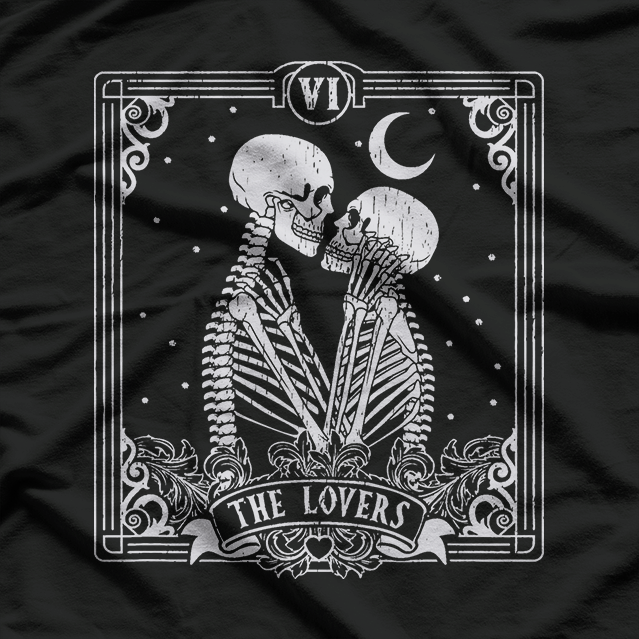The Lovers Tarot Card Skeleton T-Shirt