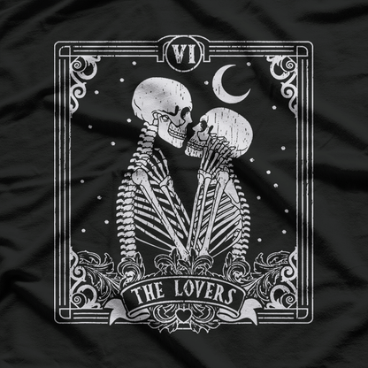 The Lovers Tarot Card Skeleton T-Shirt