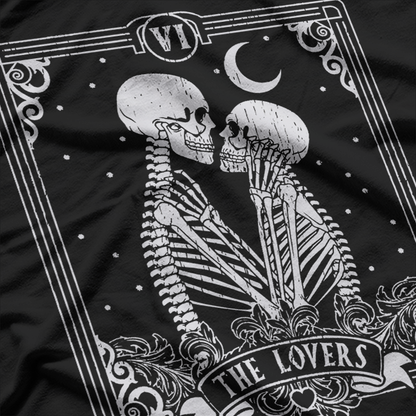 The Lovers Tarot Card Skeleton T-Shirt