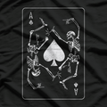 Goth Punk - Ace of Spades Card Skeleton Gambler T-Shirt