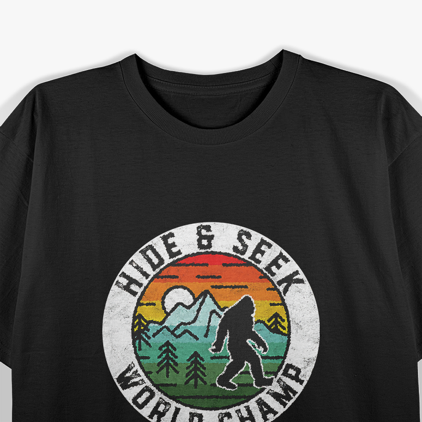Bigfoot - Hide & Seek World Champ Sasquatch Retro T-Shirt