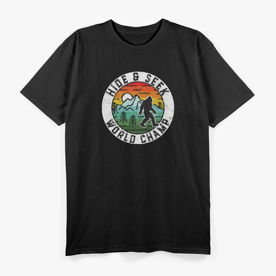 Bigfoot - Hide & Seek World Champ Sasquatch Retro T-Shirt
