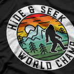 Bigfoot - Hide & Seek World Champ Sasquatch Retro T-Shirt