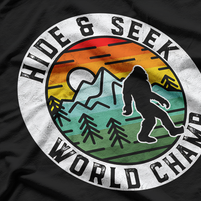 Bigfoot - Hide & Seek World Champ Sasquatch Retro T-Shirt
