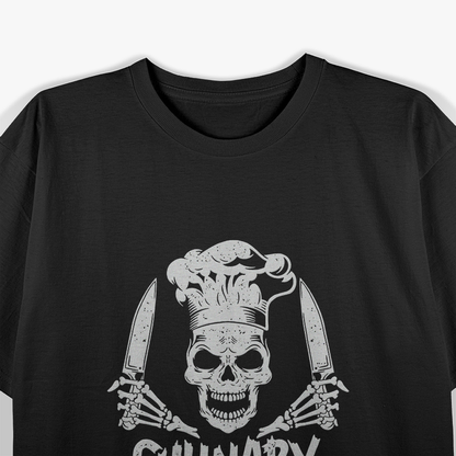 Funny Culinary Food Skull Chef Cook Humor Kitchen Lover Retro T-Shirt