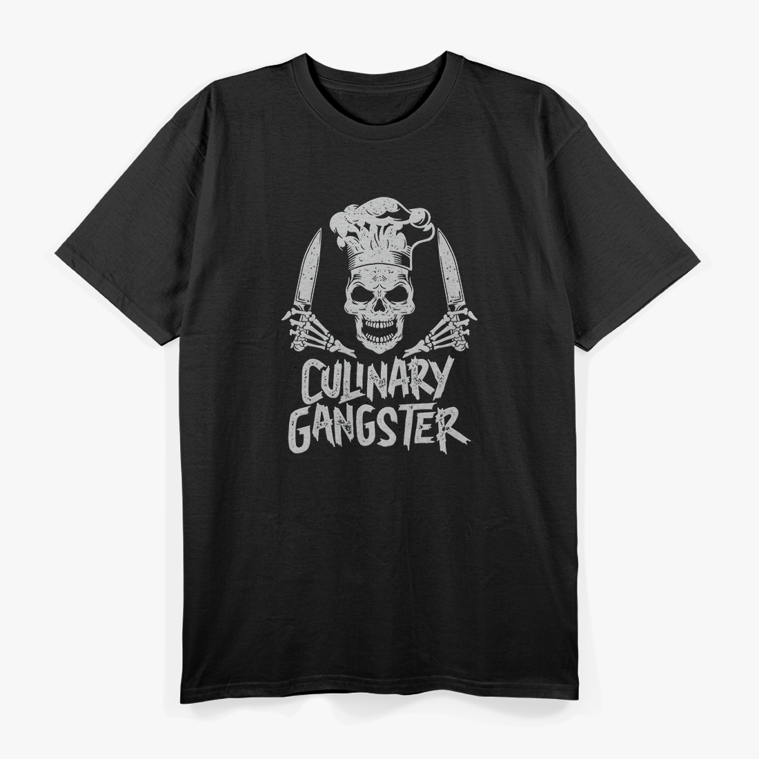 Funny Culinary Food Skull Chef Cook Humor Kitchen Lover Retro T-Shirt