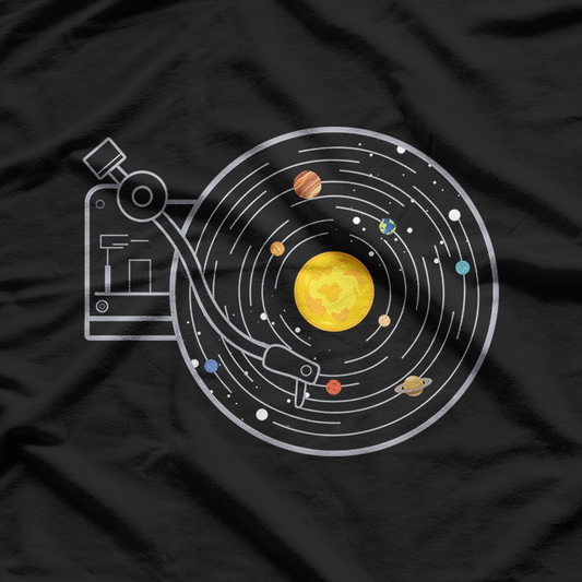 Vinyl Solar System Music and Space Enthusiast Retro Astronomy T-Shirt