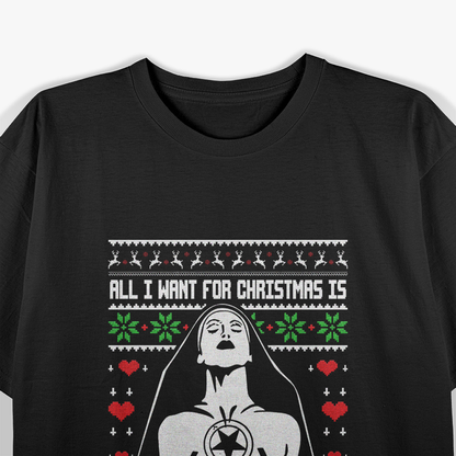 All I Want for Christmas Is a Naughty Nun Cat Funny Holiday T-Shirt
