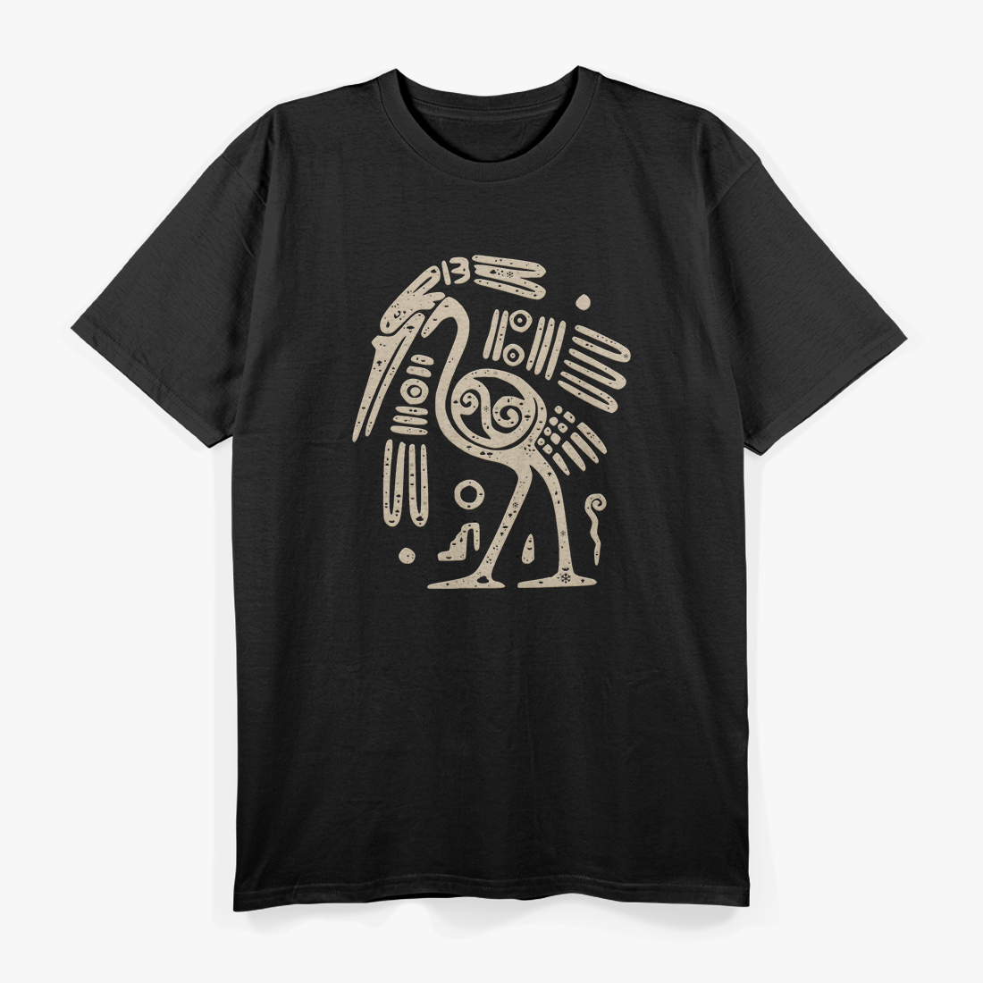 Indian Crane: Abstract Bird Art T-Shirt