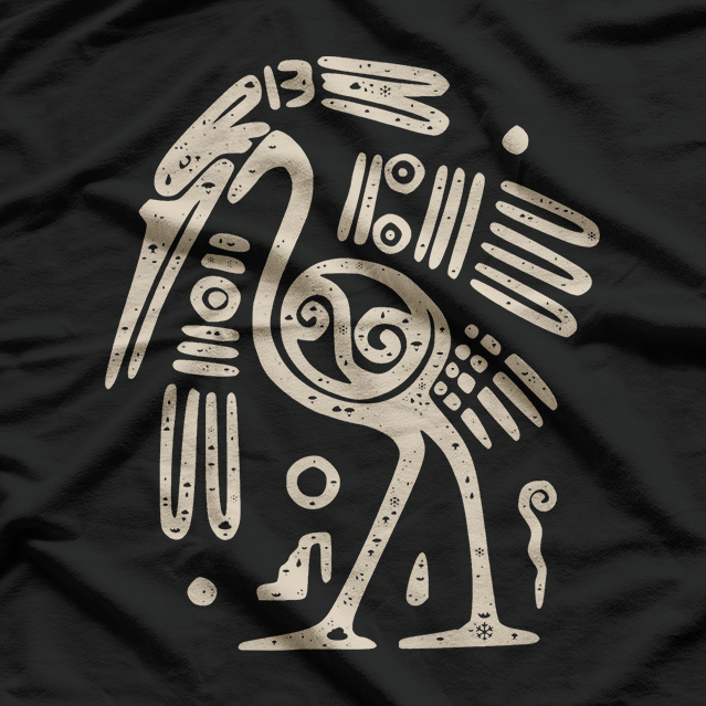 Indian Crane: Abstract Bird Art T-Shirt