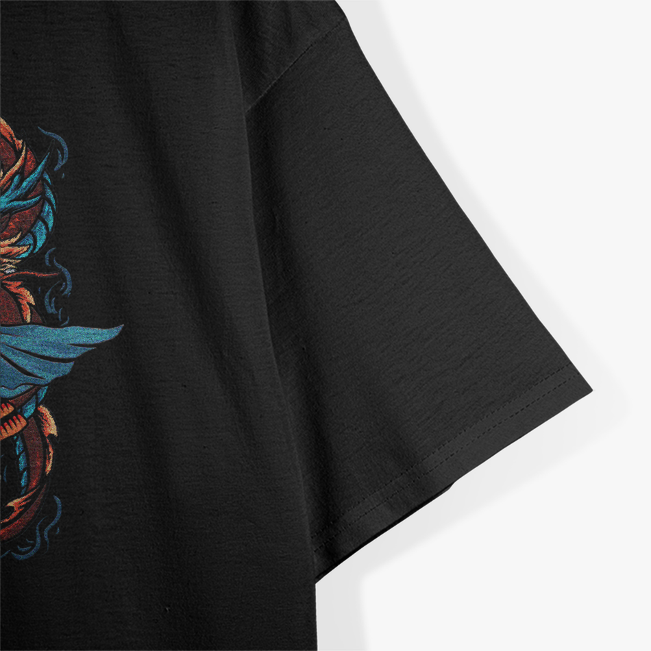 Japanese Samurai Warrior with Dragon: Legendary Bushido T-Shirt