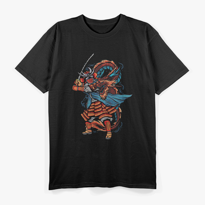Japanese Samurai Warrior with Dragon: Legendary Bushido T-Shirt