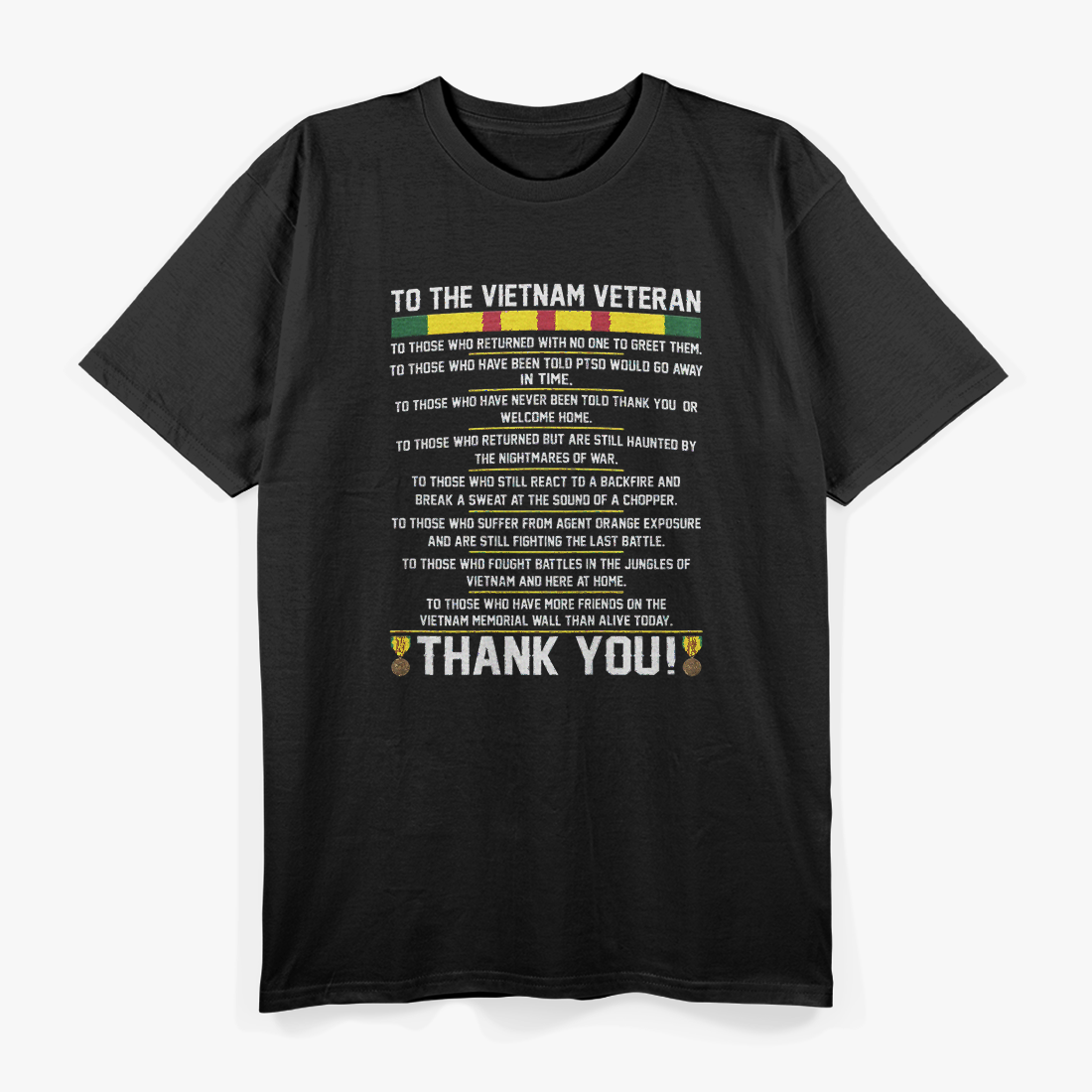 Thank You Vietnam Veterans Tribute Patriotic Military T-Shirt