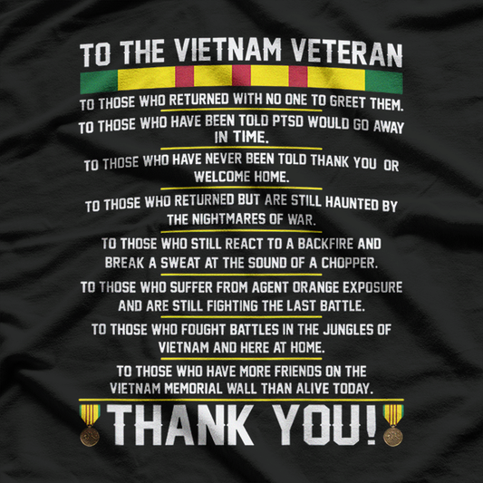 Thank You Vietnam Veterans Tribute Patriotic Military T-Shirt