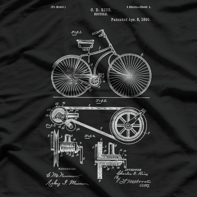 Bicycle Patent 1860 – Vintage Bike History Rider Gift T-Shirt