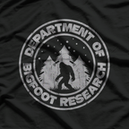 Bigfoot Research Department Funny Sasquatch T-Shirt