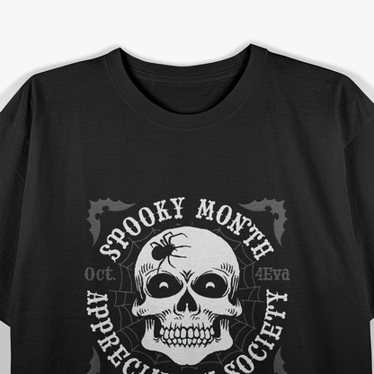Spooky Month Appreciation Society Skull Halloween Horror T-Shirt