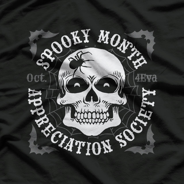 Spooky Month Appreciation Society Skull Halloween Horror T-Shirt