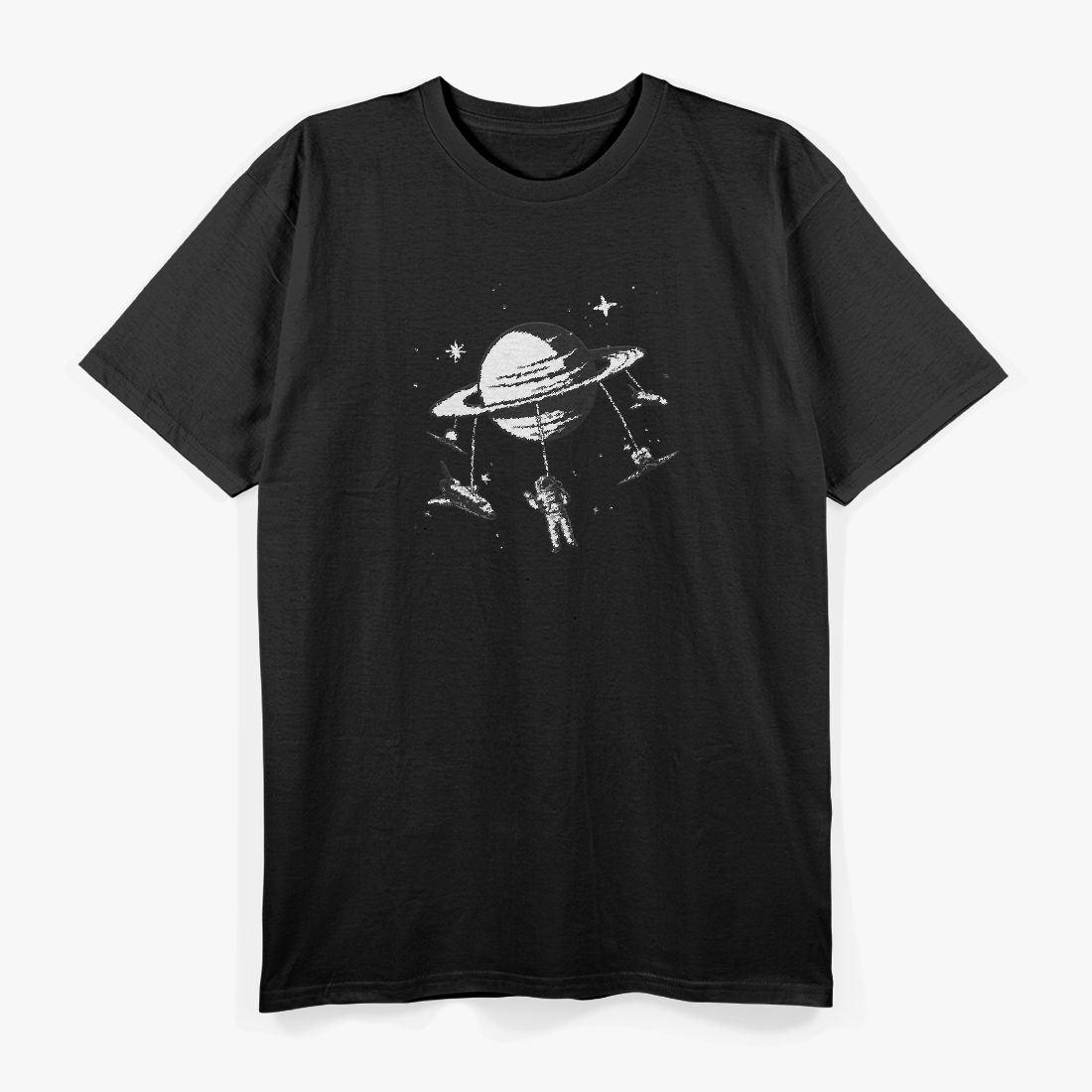 Saturn Carousels Whimsical Space and Astronomy Fantasy Art T-Shirt