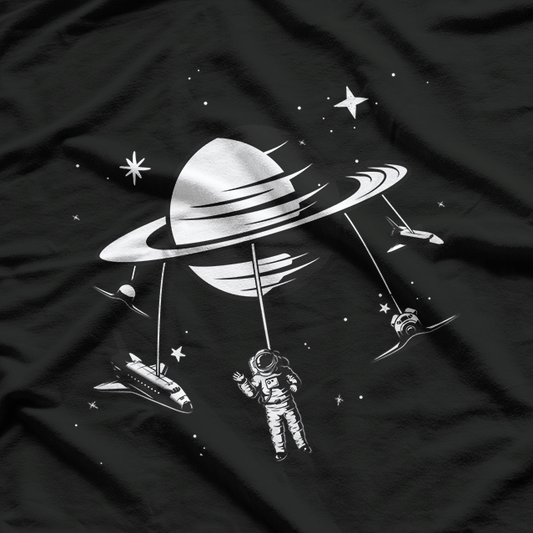 Saturn Carousels Whimsical Space and Astronomy Fantasy Art T-Shirt