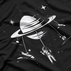 Saturn Carousels Whimsical Space and Astronomy Fantasy Art T-Shirt