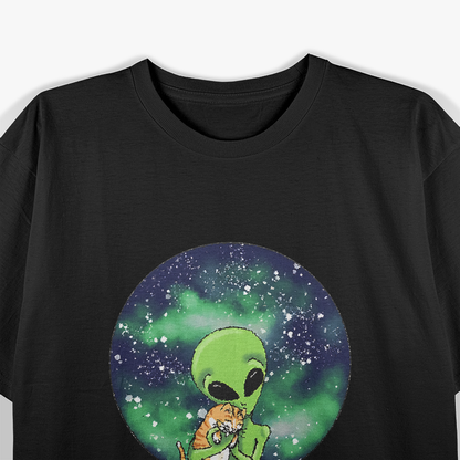 Alien and Cat: Cute Cosmic Friendship T-Shirt