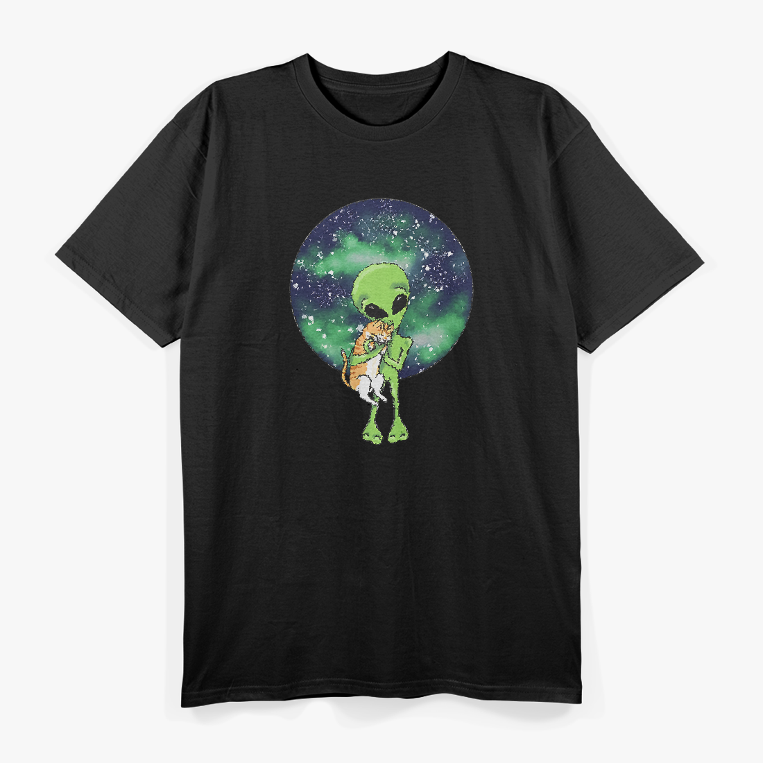 Alien and Cat: Cute Cosmic Friendship T-Shirt