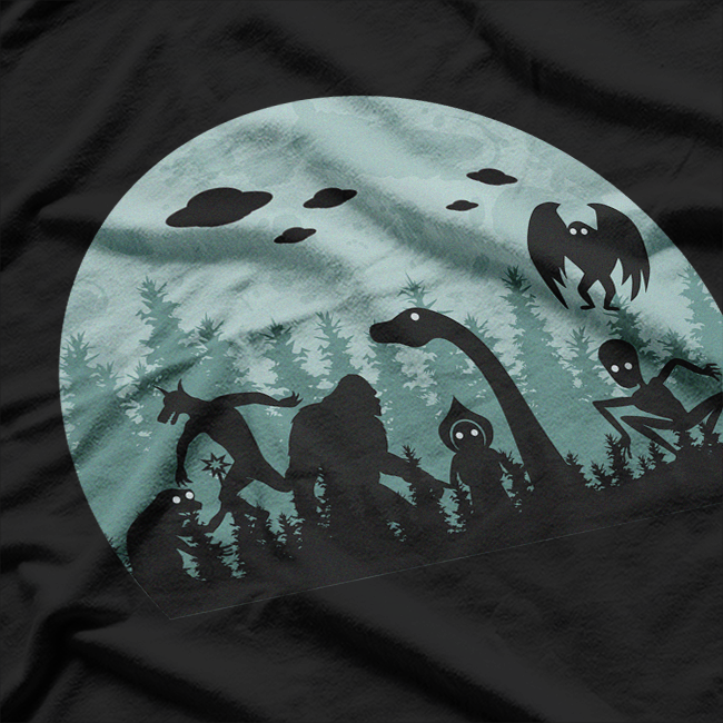 Legendary Cryptids: Bigfoot, UFOs, Loch Ness, Mothman & Aliens T-Shirt