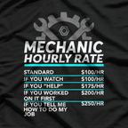 Mechanic Hourly Rate – Labor Repair Auto Shop Car Garage T-Shirt