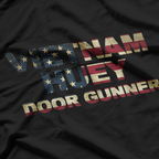 Vietnam Huey Door Gunner US Flag Military Veteran T-Shirt