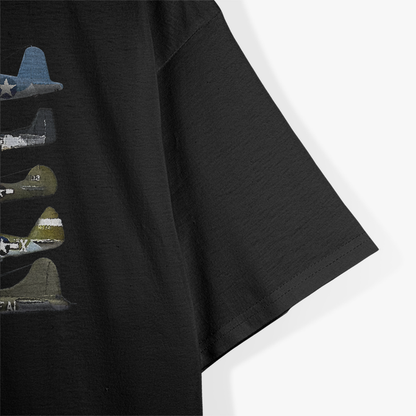 WW2 Warplane B-17 P-51 Mustang F4U Corsair T-Shirt