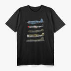 WW2 Warplane B-17 P-51 Mustang F4U Corsair T-Shirt