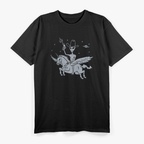 Alien Riding Unicorn UFO Cryptid Funny T-Shirt