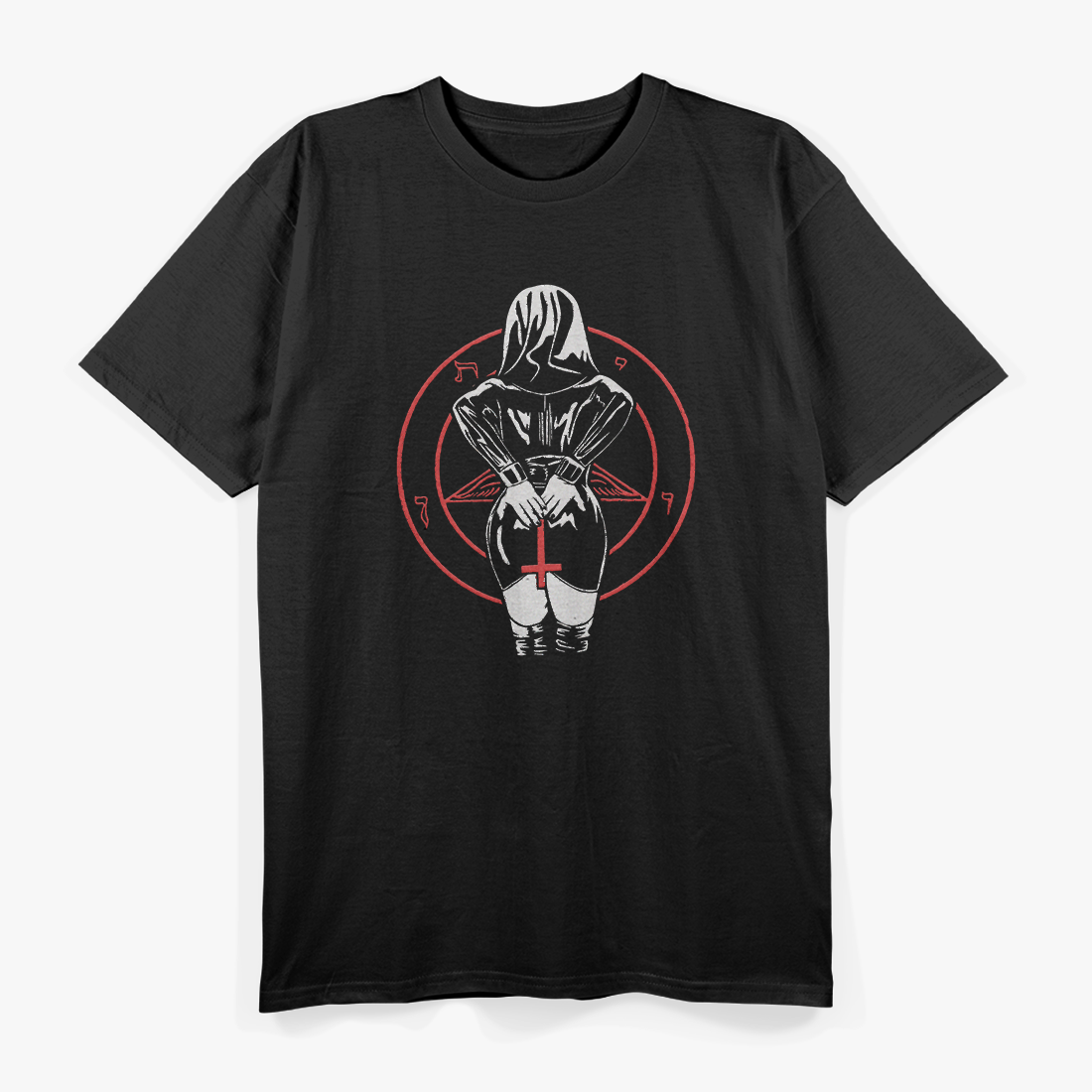 Bad Nun Sexy Dark Gothic Rebel Aesthetic Punk Alt Edgy Devilish T-Shirt