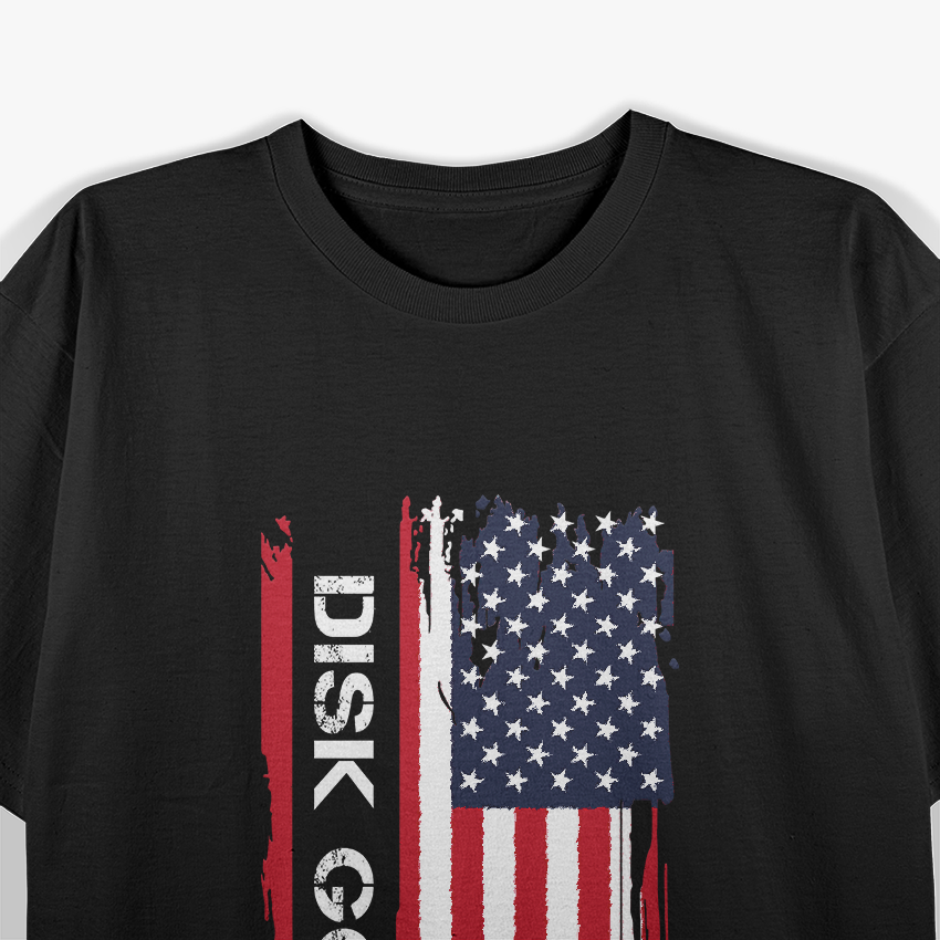 Disc Golf & USA Flag: Patriotic Thrower T-Shirt