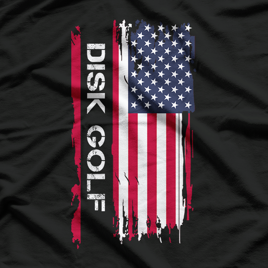 Disc Golf & USA Flag: Patriotic Thrower T-Shirt